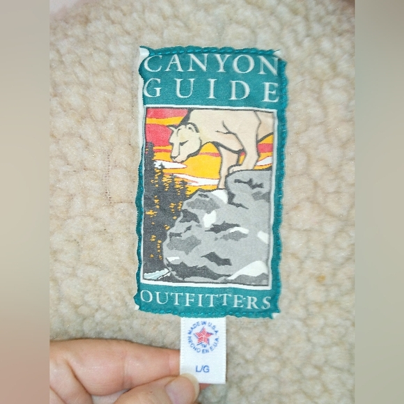 American Vintage ::Canyon Guide Outfitters Hunting Wool Sherpa Lined Vest Size L - Picture 5 of 7